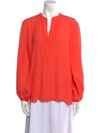 Pre-owned Silvia Tcherassi V-neck Long Sleeve Blouse In Orange
