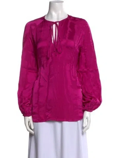 Pre-owned Silvia Tcherassi V-neck Long Sleeve Blouse In Pink