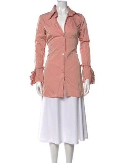 Pre-owned Silvia Tcherassi V-neck Long Sleeve Blouse In Pink