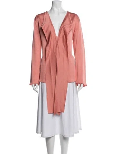 Pre-owned Silvia Tcherassi V-neck Long Sleeve Blouse W/ Tags In Pink