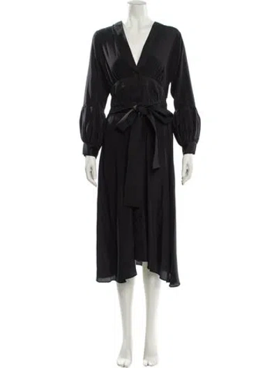 Pre-owned Silvia Tcherassi V-neck Midi Length Dress In Black