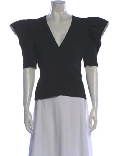 Pre-owned Silvia Tcherassi V-neck Short Sleeve Top In Gray