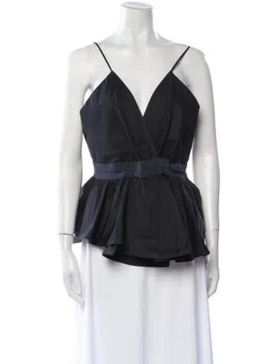 Pre-owned Silvia Tcherassi V-neck Sleeveless Blouse In Black