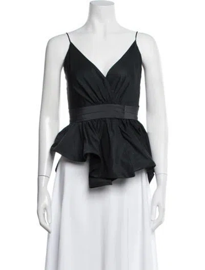 Pre-owned Silvia Tcherassi V-neck Sleeveless Blouse In Black