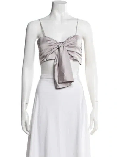Pre-owned Silvia Tcherassi V-neck Sleeveless Crop Top In Neutrals