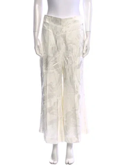 Pre-owned Silvia Tcherassi Wide Leg Pants In White