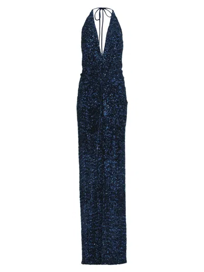 Silvia Tcherassi Women's Aiko Sequined Halter Gown In Blue