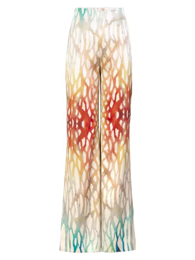 Silvia Tcherassi Women's Andi Silk Coral Pants In Multi