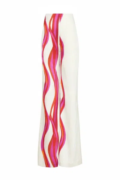 Silvia Tcherassi Women's Andie Pants In Fuchsia Abstract Waves In Multi