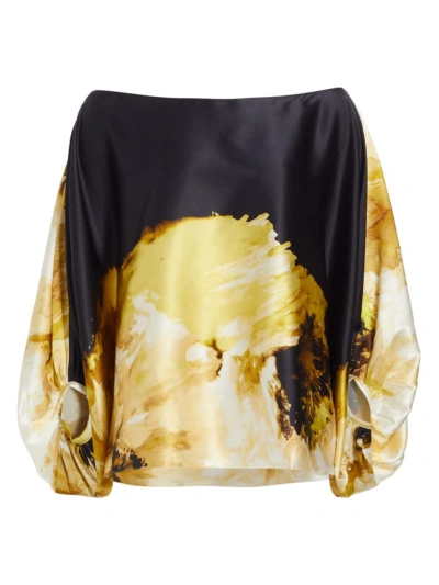 Silvia Tcherassi Women's Bellagio Floral Silk Blouse In Golden Peony