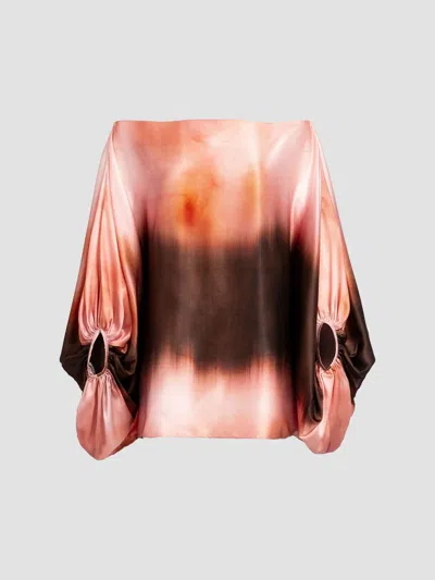 Silvia Tcherassi Women's Bellagio Printed Stretch-silk Blouse In Blush Mirage