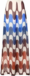 Silvia Tcherassi Women's Benedetto Front Zip Pants In Blue-burgundy Wavy Zigzag In Multi