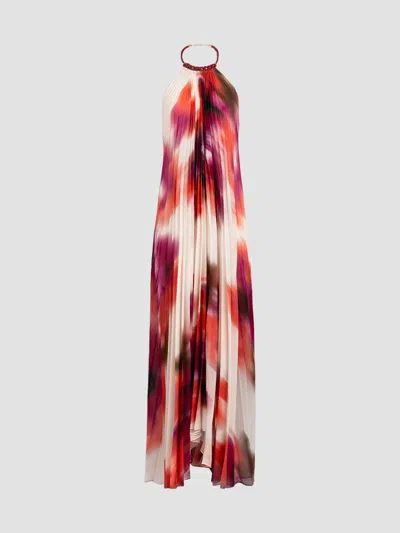 Silvia Tcherassi Women's Constanza Printed Pleated Halter Maxi Dress In Rouge Floral