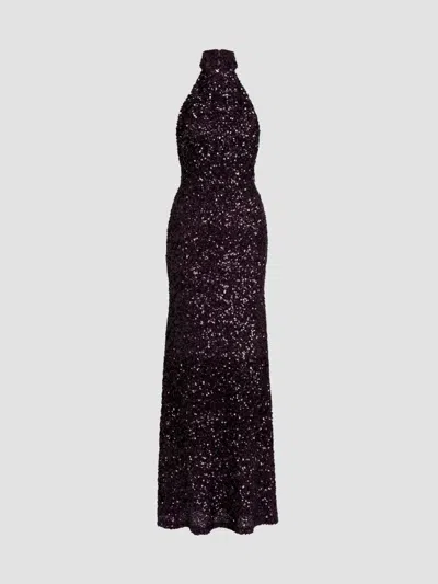Silvia Tcherassi Women's Dido Sequined Halter Maxi Dress In Purple