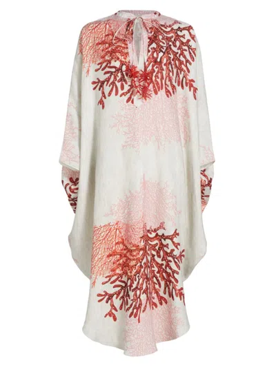 Silvia Tcherassi Women's Elea Silk Coral Print Tunic Dress In Multi