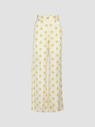 Silvia Tcherassi Women's Emine Printed Wide-leg Pants In Butter Yellow