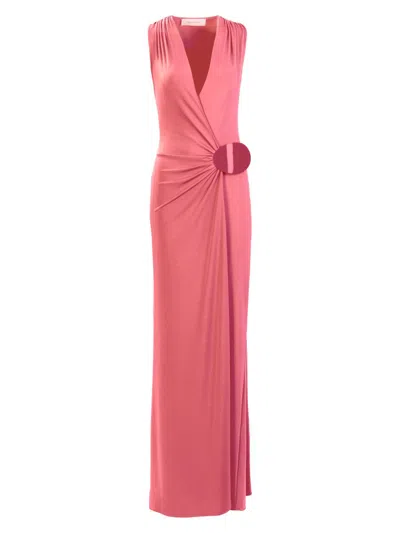 Silvia Tcherassi Women's Fadila Surplice Maxi Dress In Pink