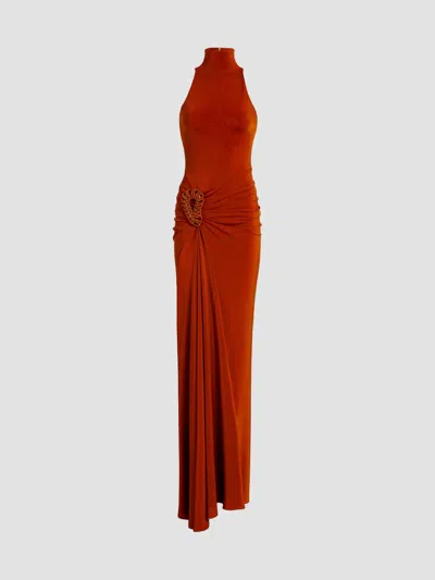 Silvia Tcherassi Women's Frances Jersey Sleeveles Maxi Dress In Terracotta