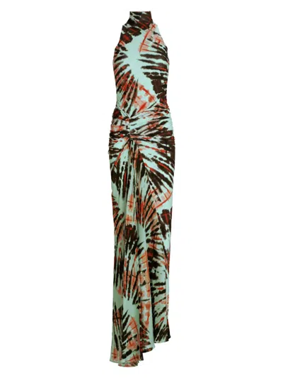Silvia Tcherassi Women's Frances Printed Twist Mermaid Gown