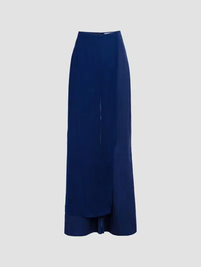 Silvia Tcherassi Women's Gaucin Wrap Wide-leg Pants In Navy