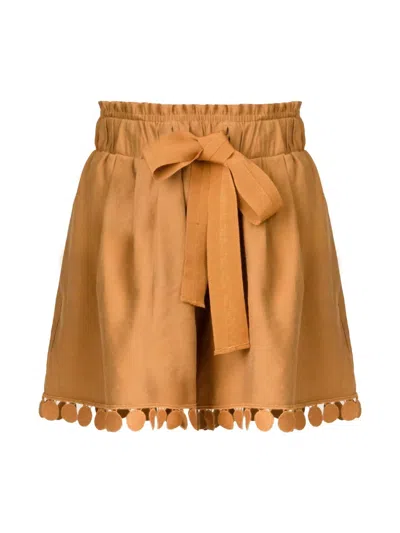 Silvia Tcherassi Women's Giorgio Short In Camel In Brown