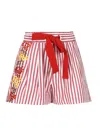 Silvia Tcherassi Women's Giorgio Short In Maroon Floral Embroidery In Multi