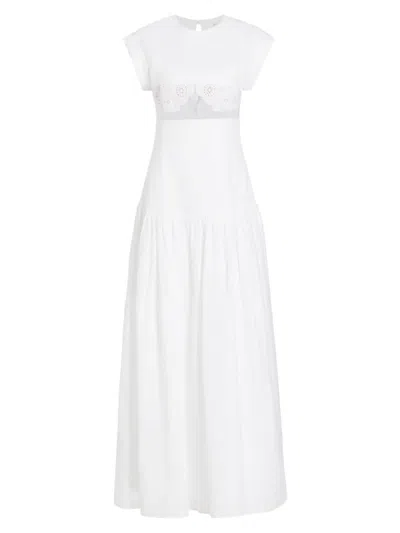 Silvia Tcherassi Women's Hanane Linen Lace Maxi Dress In White