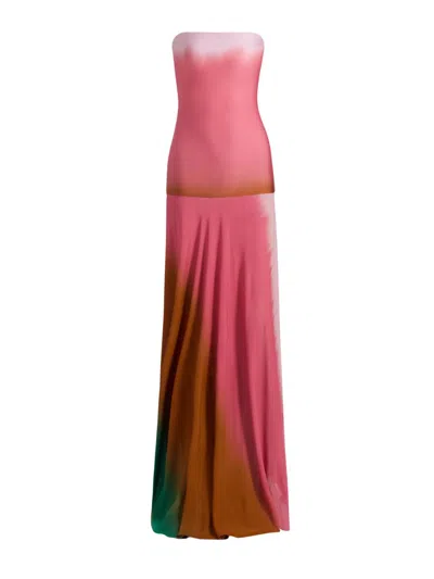 Silvia Tcherassi Inari Strapless Jersey Maxi Dress In Pink