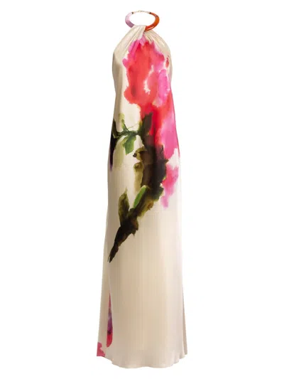 Silvia Tcherassi Women's Jesse Azalea Print Silk Gown