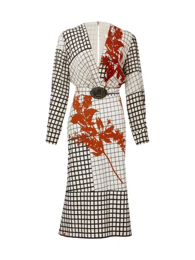 Silvia Tcherassi Women's Kadira Printed Silk-blend Belted Midi-dress In Blue