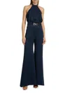 Silvia Tcherassi Kaeda Satin Halter Jumpsuit In Blue