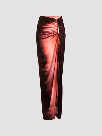 Silvia Tcherassi Women's Keiry Gradient Stretch-silk Maxi Skirt In Blush Mirage