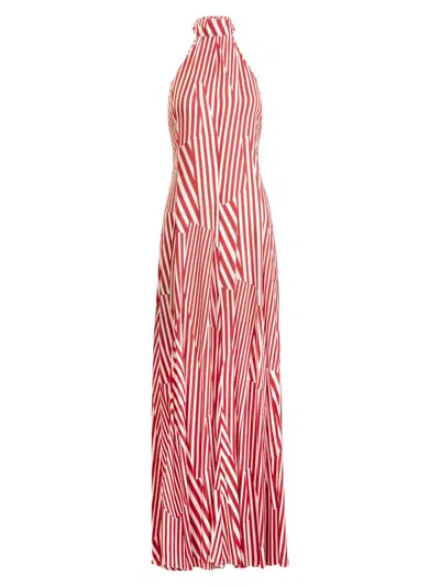 Silvia Tcherassi Women's Koa Multidirectional Striped Maxi Dress
