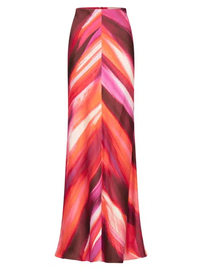 Silvia Tcherassi Women's Laurina Abstract Satin Maxi-skirt