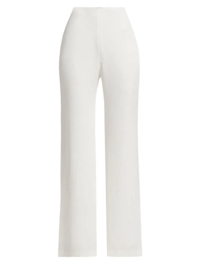 Silvia Tcherassi Women's Palermo Wide-leg Satin Pants In White