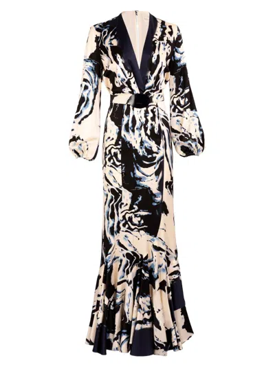 Silvia Tcherassi Women's Remy Plunging Stretch-silk Maxi Dress