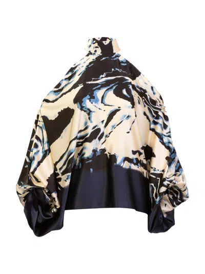 Silvia Tcherassi Women's Safira Cold-shoulder Stretch-silk Blouse