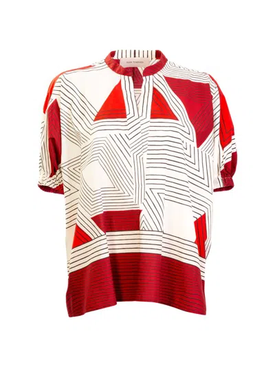 Silvia Tcherassi Women's Susanne Geometric Cotton Blouse