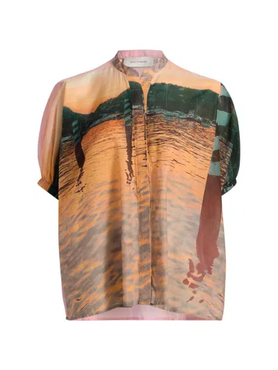 Silvia Tcherassi Women's Zenia Printed Cotton Button-down Blouse In Multi