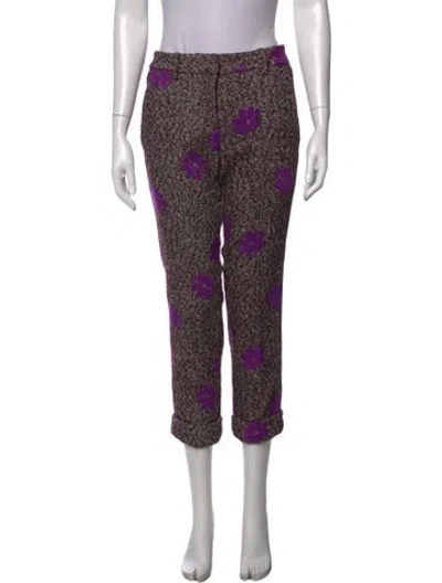 Pre-owned Silvia Tcherassi Wool Straight Leg Pants In Purple