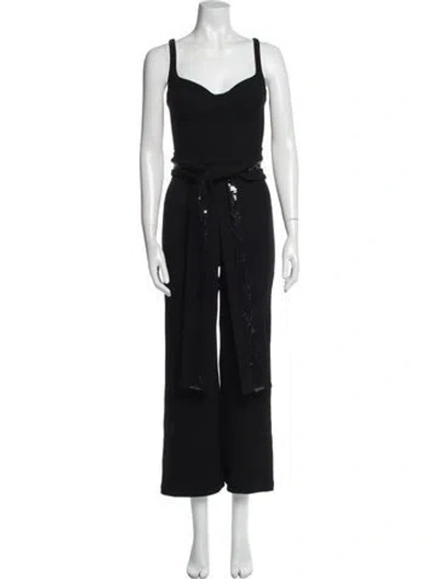 Pre-owned Silvia Tcherassi Wool V-neck Jumpsuit In Black