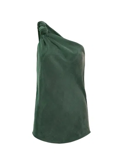 Silvia Tcherassi Yanet One-shoulder Blouse In Green