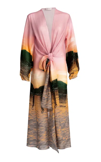 Silvia Tcherassi Yanil Printed Cotton Robe In Multi