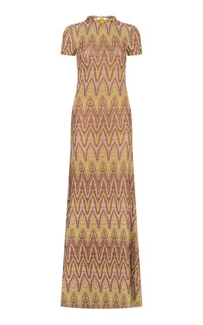 Silvia Tcherassi Yara Zigzag Maxi Dress In Yellow