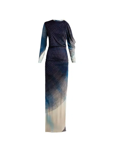 Silvia Tcherassi Zaid Polka-dot Maxi Dress In Blue