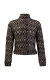 Silvia Tcherassi Zalta Animal Printed Jacket In Brown