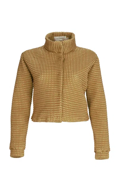 Silvia Tcherassi Zalta Plaid Jacket In Gold