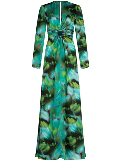 Silvia Tcherassi Zarina Tie-dye Print Dress In Green