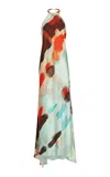 Silvia Tcherassi Zeffa Stretch-silk Maxi Dress In Multi