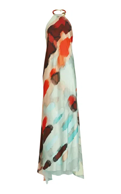 Silvia Tcherassi Zeffa Stretch-silk Maxi Dress In Multi